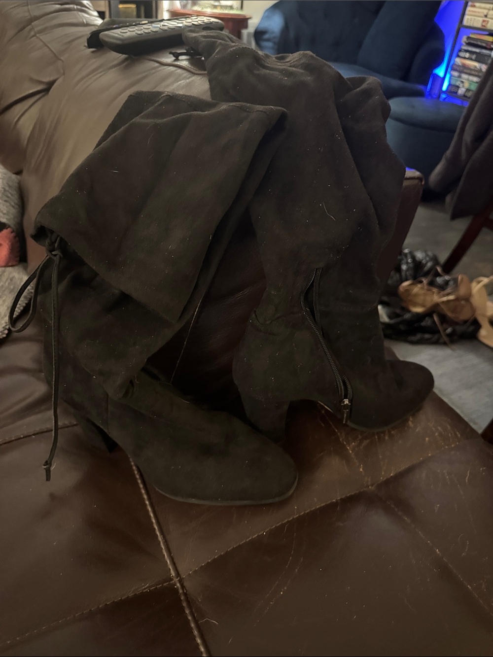 Vince Camuto Black Over-the-Knee Suede Boots